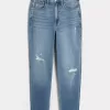 Curvy Ultra High-Rise Ripped Medium Wash Mom Jeans Curvy Ultra High-Rise Ripped Medium Wash Mom Jeans