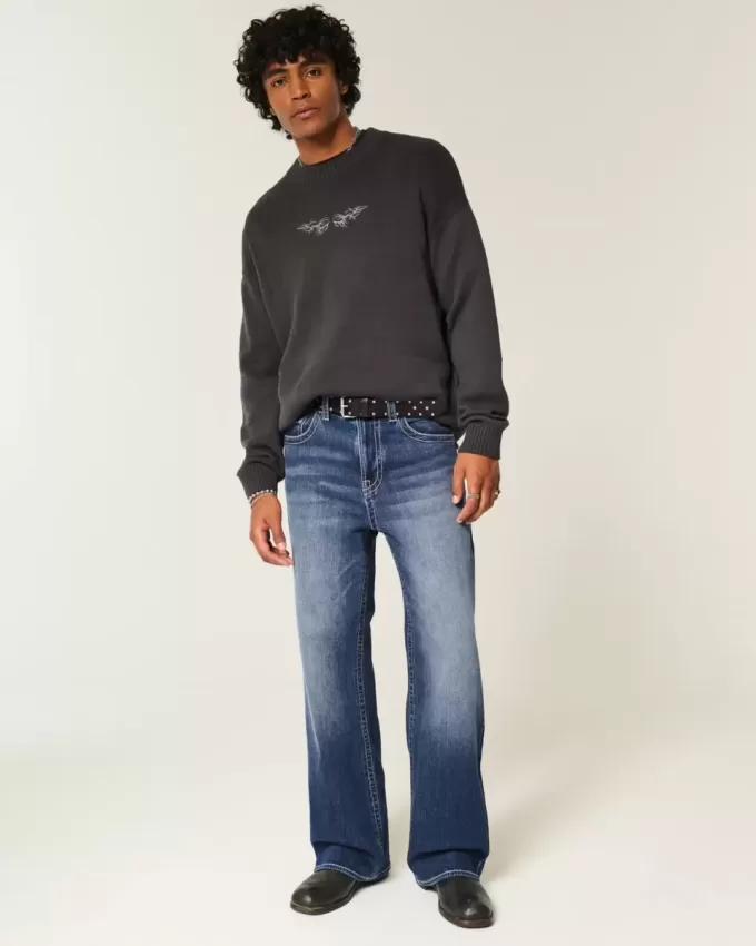 Dark Wash Baggy Bootcut Jeans Dark Wash Baggy Bootcut Jeans