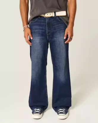 Dark Wash Baggy Bootcut Jeans