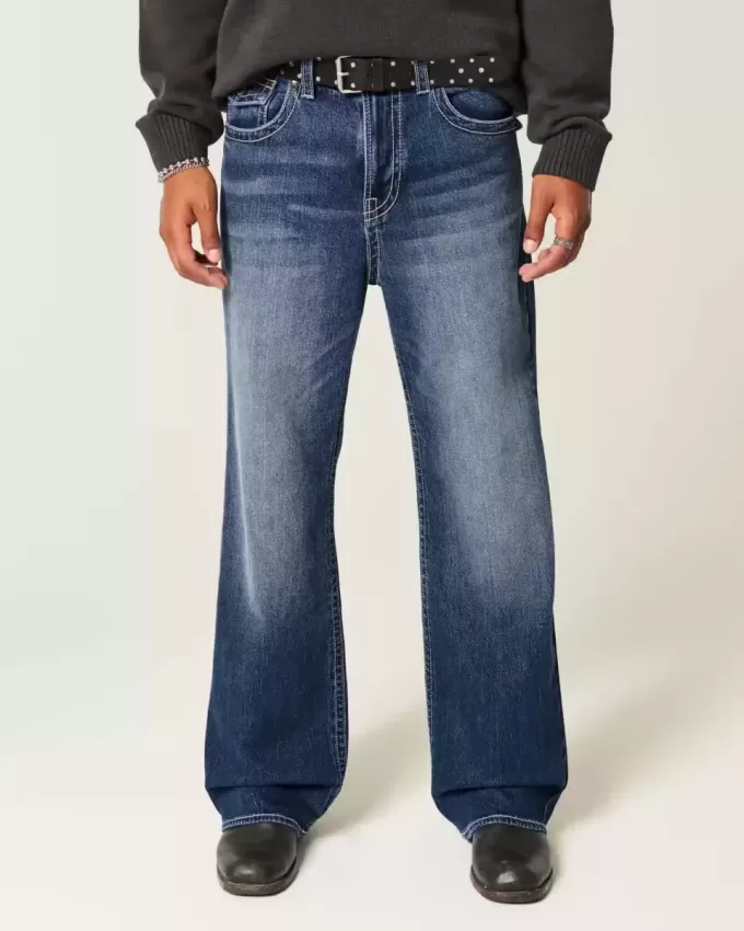 Dark Wash Baggy Bootcut Jeans Dark Wash Baggy Bootcut Jeans