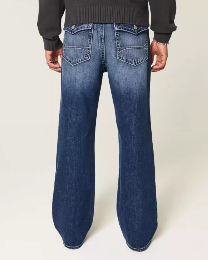 Dark Wash Baggy Bootcut Jeans Dark Wash Baggy Bootcut Jeans