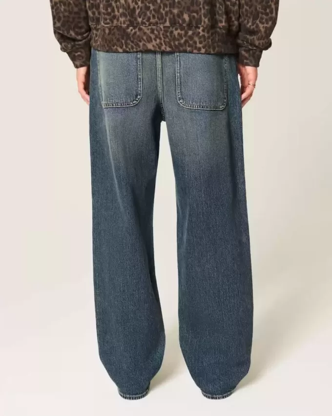 Dark Wash Broderade Baggy Jeans Dark Wash Broderade Baggy Jeans