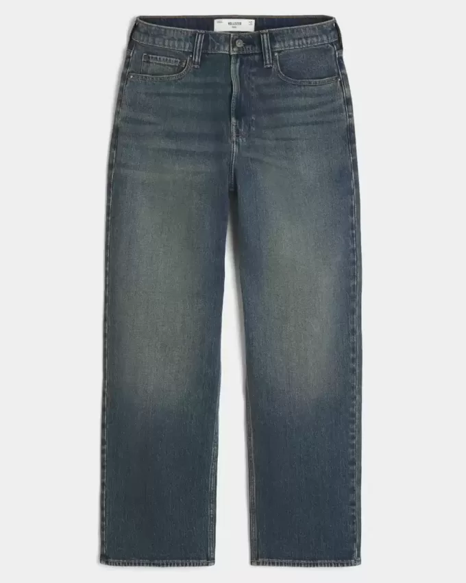 Dark Wash Broderade Baggy Jeans Dark Wash Broderade Baggy Jeans