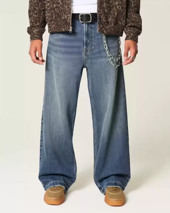 Dark Wash Dice Graphic Super Baggy Jeans Dark Wash Dice Graphic Super Baggy Jeans
