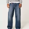 Dark Wash Logo Broderi Super Baggy Jeans Dark Wash Logo Broderi Super Baggy Jeans