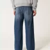 Dark Wash Logo Broderi Super Baggy Jeans Dark Wash Logo Broderi Super Baggy Jeans
