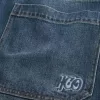 Dark Wash Logo Broderi Super Baggy Jeans Dark Wash Logo Broderi Super Baggy Jeans