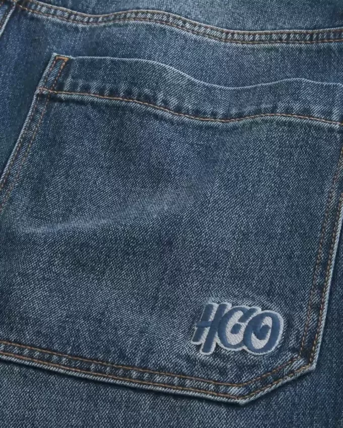 Dark Wash Logo Broderi Super Baggy Jeans Dark Wash Logo Broderi Super Baggy Jeans