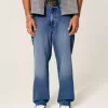 Dark Wash Rose Graphic Baggy Jeans Dark Wash Rose Graphic Baggy Jeans