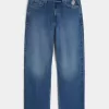 Dark Wash Rose Graphic Baggy Jeans Dark Wash Rose Graphic Baggy Jeans