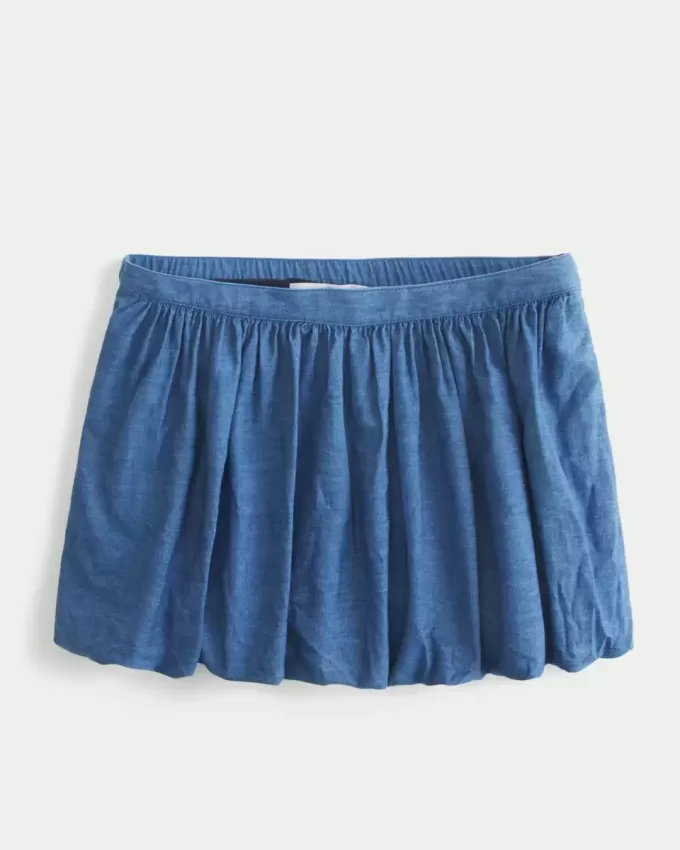 Denim Bubble Mini Kjol Denim Bubble Mini Kjol