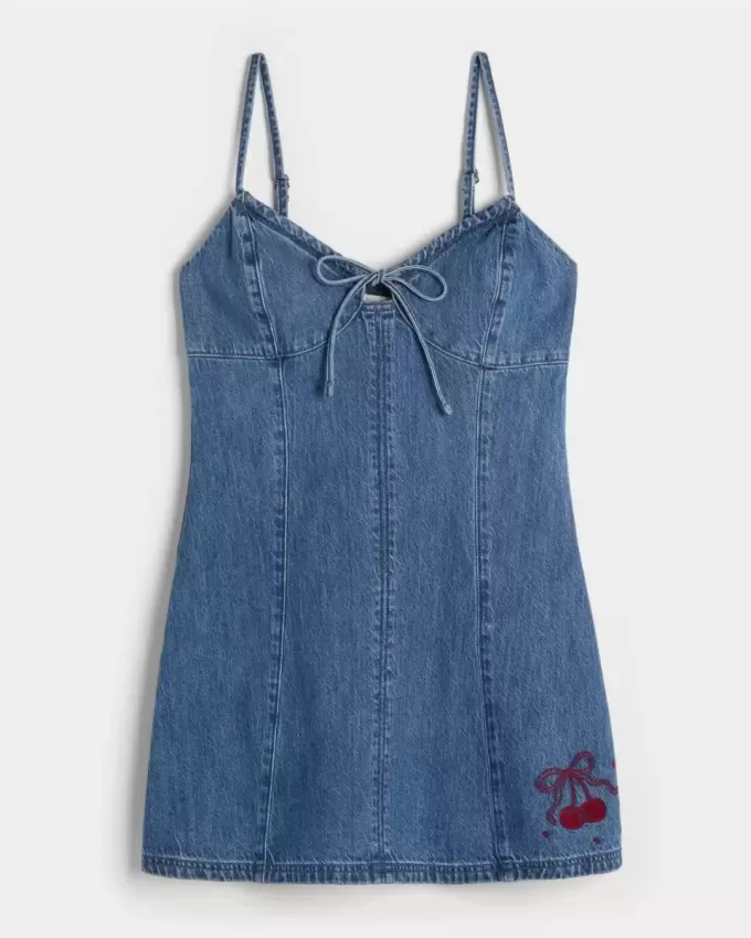 Denim Cherry Graphic miniklänning Denim Cherry Graphic miniklänning