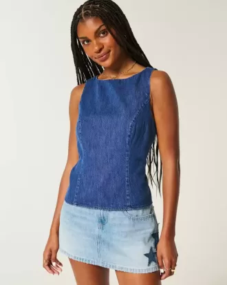 Denim med öppen rygg