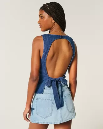 Denim med öppen rygg