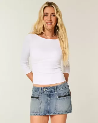 Denim Micro Mini Kort