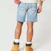 Distressed lösa jeansshorts ovanför knäet