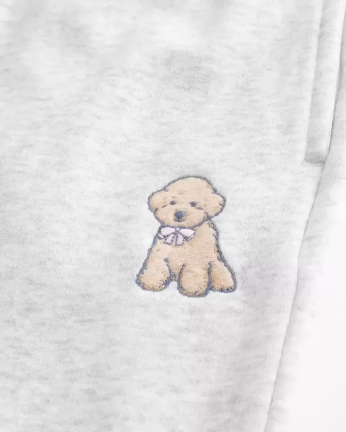 Dog grafiska träningsbyxor med vida ben Dog grafiska träningsbyxor med vida ben