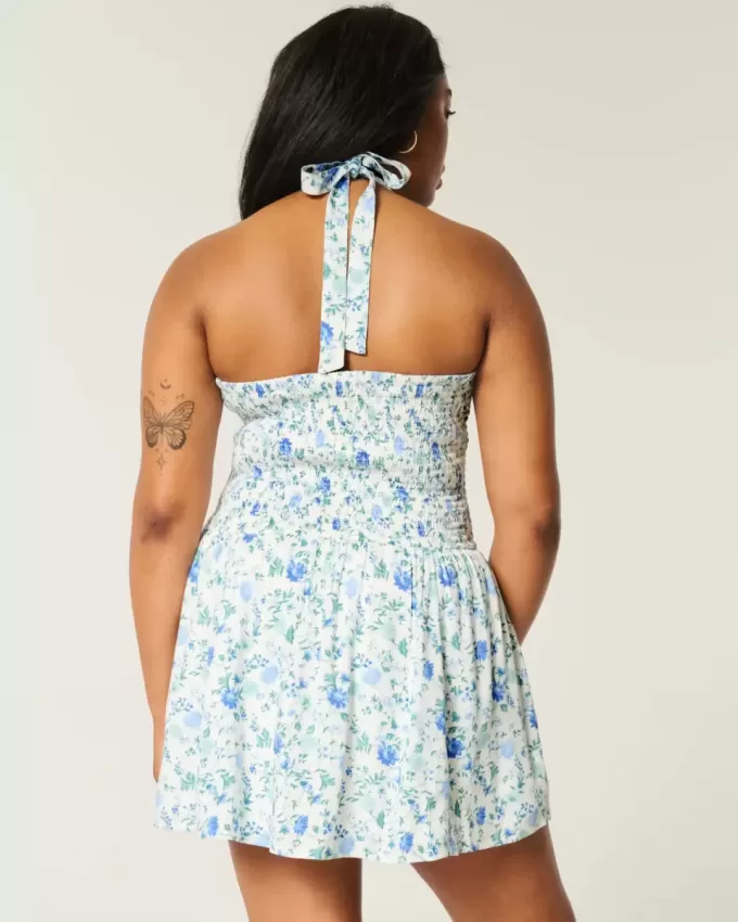 Drop Waist Halter Miniklänning