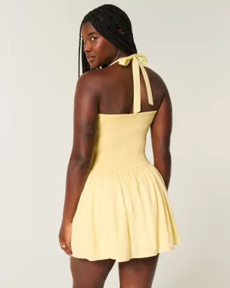 Drop Waist Halter Miniklänning