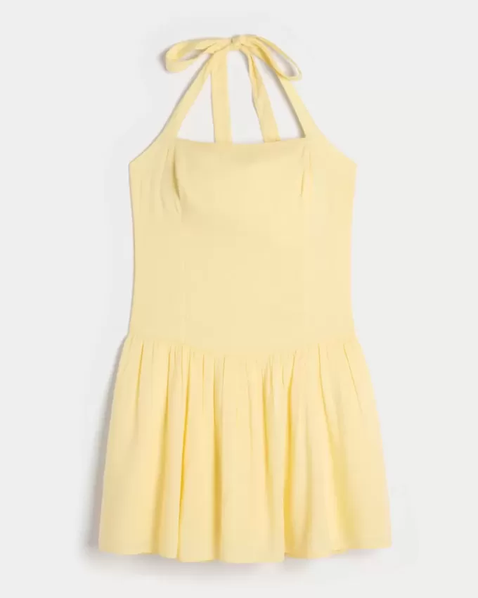 Drop Waist Halter Miniklänning
