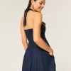 Drop Waist Halter Miniklänning