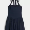 Drop Waist Halter Miniklänning