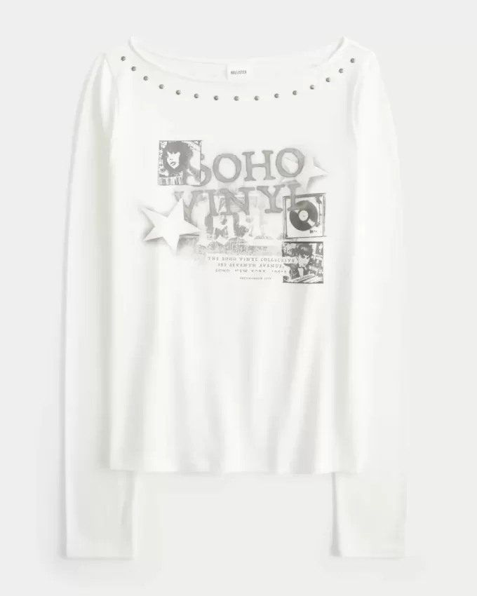 Dubbad SoHo grafisk topp med snedhals Dubbad SoHo grafisk topp med snedhals