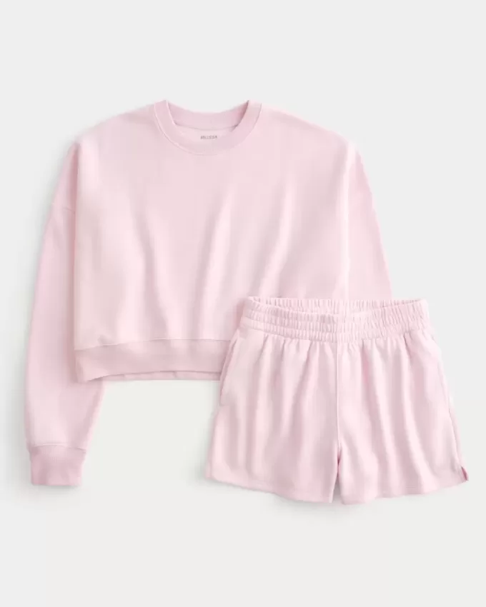 Easy Crew Sweatshirt & Fleece Shorts Bunt Easy Crew Sweatshirt & Fleece Shorts Bunt