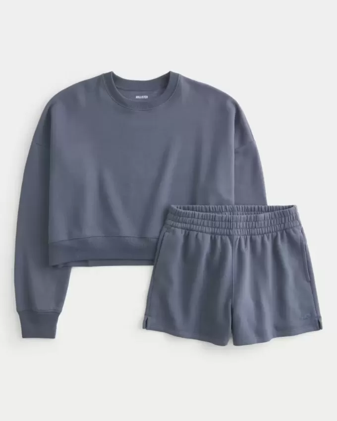 Easy Crew Sweatshirt & Fleece Shorts Bunt Easy Crew Sweatshirt & Fleece Shorts Bunt