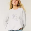 Easy Flower Graphic Crew Sweatshirt Easy Flower Graphic Crew Sweatshirt