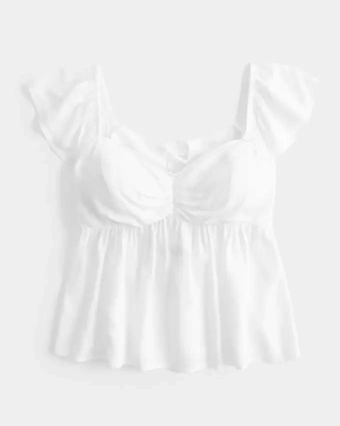 Easy Flutter Sleeve Babydoll Top Easy Flutter Sleeve Babydoll Top