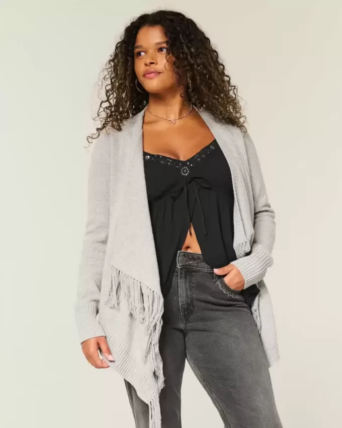 Easy Fringe No-Close Cardigan Easy Fringe No-Close Cardigan