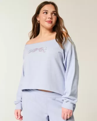 Easy Graphic dubbel off-the-shoulder tröja