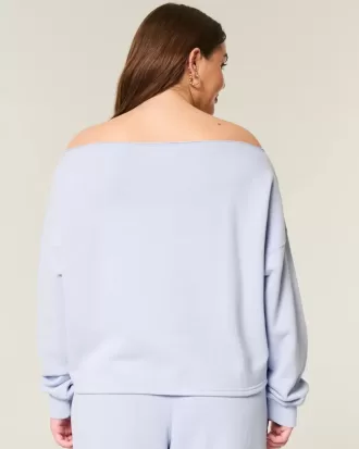 Easy Graphic dubbel off-the-shoulder tröja