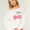 Easy Heart Graphic Off-the-Soulder tröja Easy Heart Graphic Off-the-Soulder tröja