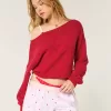 Easy Heart Pattern Off-the-Soulder tröja Easy Heart Pattern Off-the-Soulder tröja