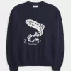 Easy Jumping Fish Graphic Crew tröja Easy Jumping Fish Graphic Crew tröja