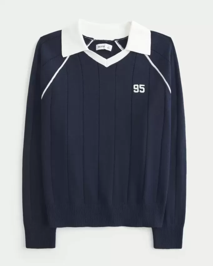 Easy Number Graphic Sweater Polo Easy Number Graphic Sweater Polo