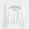 Easy Off-the-Soulder Connecticut grafisk tröja Easy Off-the-Soulder Connecticut grafisk tröja