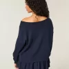 Easy Off-the-Soulder Dog Graphic Sweater Easy Off-the-Soulder Dog Graphic Sweater