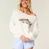 Easy Off-the-Soulder Fish Graphic Sweater Easy Off-the-Soulder Fish Graphic Sweater