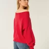 Easy Off-the-Soulder Heart Flag Graphic Sweater Easy Off-the-Soulder Heart Flag Graphic Sweater