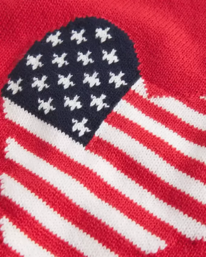 Easy Off-the-Soulder Heart Flag Graphic Sweater Easy Off-the-Soulder Heart Flag Graphic Sweater
