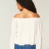 Easy Off-the-Soulder långärmad topp Easy Off-the-Soulder långärmad topp