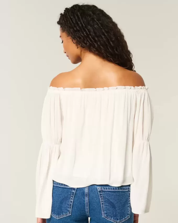 Easy Off-the-Soulder långärmad topp Easy Off-the-Soulder långärmad topp