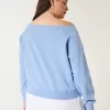 Easy Off-the-Soulder Making Waves Graphic Crew Sweatshirt Easy Off-the-Soulder Making Waves Graphic Crew Sweatshirt