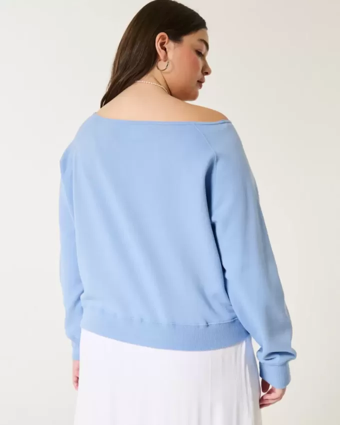 Easy Off-the-Soulder Making Waves Graphic Crew Sweatshirt Easy Off-the-Soulder Making Waves Graphic Crew Sweatshirt