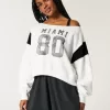 Easy Off-the-Soulder Miami Graphic Sweatshirt Easy Off-the-Soulder Miami Graphic Sweatshirt