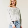 Easy Off-the-Soulder Number Graphic Crew Sweatshirt Easy Off-the-Soulder Number Graphic Crew Sweatshirt