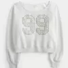 Easy Off-the-Soulder Number Graphic Crew Sweatshirt Easy Off-the-Soulder Number Graphic Crew Sweatshirt